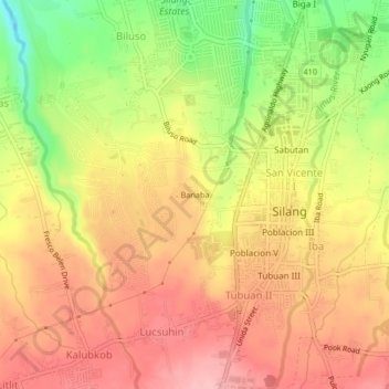 San Miguel II topographic map, elevation, terrain
