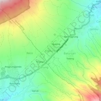 Kledung topographic map, elevation, terrain