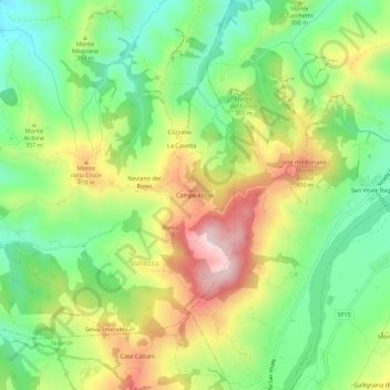 Campo Rosso topographic map, elevation, terrain