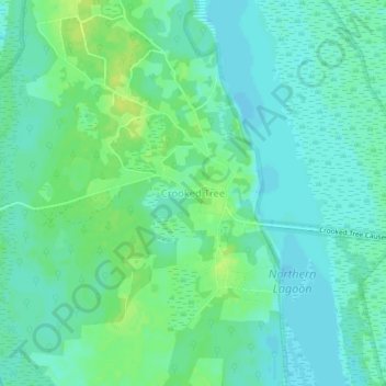 Crooked Tree topographic map, elevation, terrain