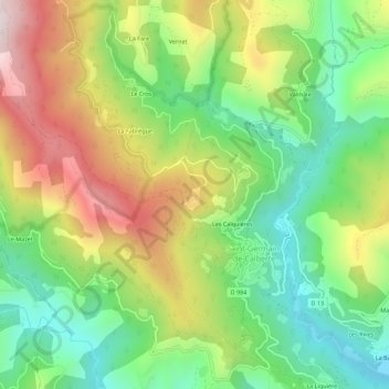 Le Serre de la Can topographic map, elevation, terrain