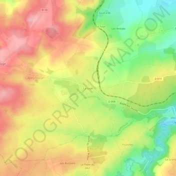 La Loge topographic map, elevation, terrain