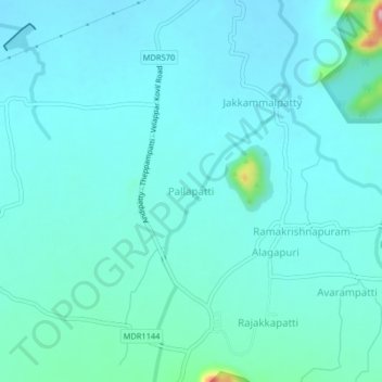 Pallapatti topographic map, elevation, terrain