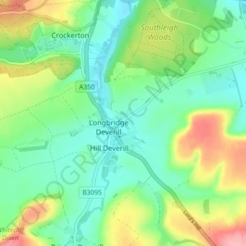 Longbridge Deverill topographic map, elevation, terrain