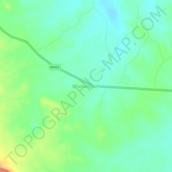 Bhairamgarh topographic map, elevation, terrain