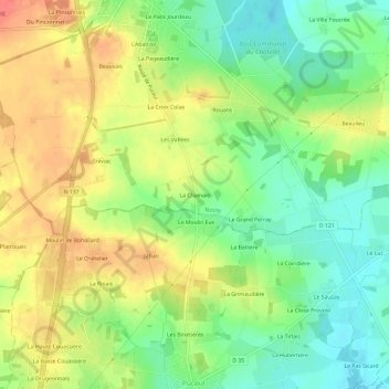 La Chainaie topographic map, elevation, terrain