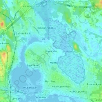 Hevoshaka topographic map, elevation, terrain