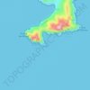 Capo Teulada topographic map, elevation, terrain