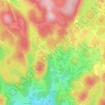 Beaumont-du-Lac topographic map, elevation, terrain