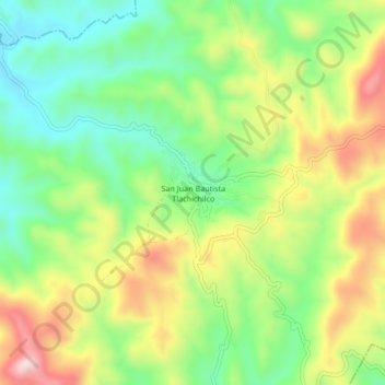 San Juan Bautista Tlachichilco topographic map, elevation, terrain