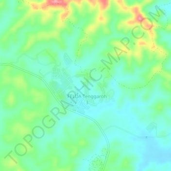 FELDA Tenggaroh 3 topographic map, elevation, terrain