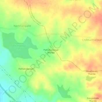 Pathakodangal Thanda topographic map, elevation, terrain