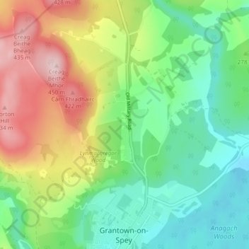 Lynmacgregor topographic map, elevation, terrain