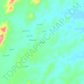 Al Khalifah topographic map, elevation, terrain