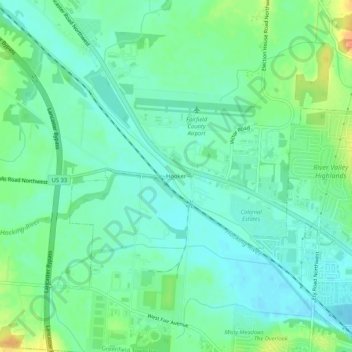 Hooker topographic map, elevation, terrain