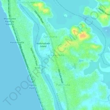 Sarikkamulla topographic map, elevation, terrain