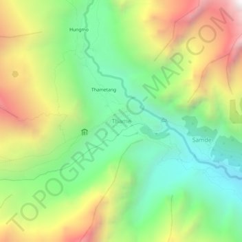 Thame topographic map, elevation, terrain
