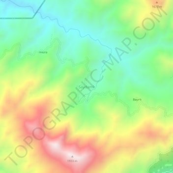 Saydamlı topographic map, elevation, terrain