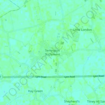 Terrington St Clement topographic map, elevation, terrain