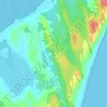 Ilha de Inhaca topographic map, elevation, terrain