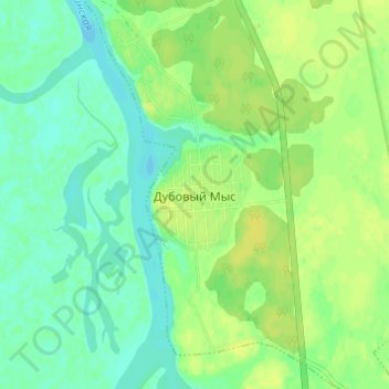 Dubovyy mys topographic map, elevation, terrain