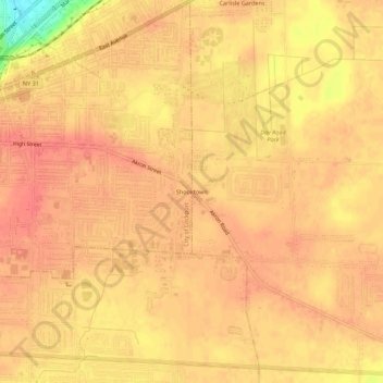 Shooktown topographic map, elevation, terrain