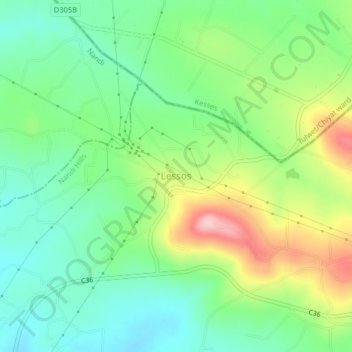 Lessos topographic map, elevation, terrain