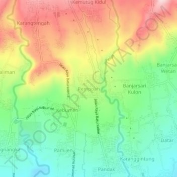 Rempoah topographic map, elevation, terrain