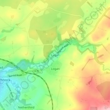 Lugar topographic map, elevation, terrain