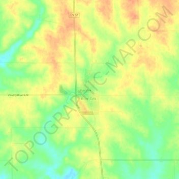 Burr Oak topographic map, elevation, terrain