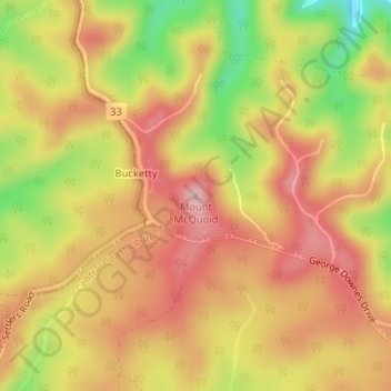 Mount McQuoid topographic map, elevation, terrain