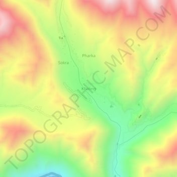 Khaling topographic map, elevation, terrain