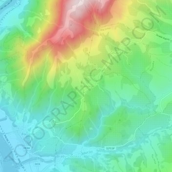 Blănoiu topographic map, elevation, terrain