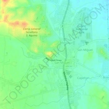 Camp General Servillano S. Aquino topographic map, elevation, terrain