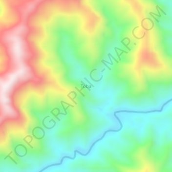 Toba topographic map, elevation, terrain