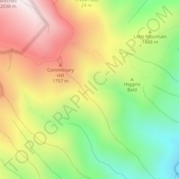 Appalachian Mountains topographic map, elevation, terrain