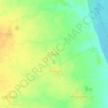 Birgaon topographic map, elevation, terrain