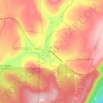 Ogletown topographic map, elevation, terrain