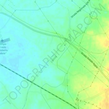 Campo Felice topographic map, elevation, terrain