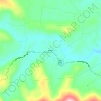 Alpine topographic map, elevation, terrain