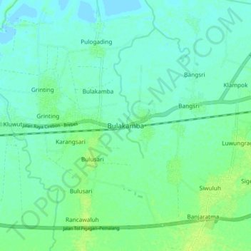 Bulakamba topographic map, elevation, terrain