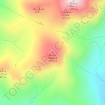 Mount Skylight topographic map, elevation, terrain