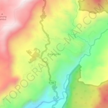 Balegede topographic map, elevation, terrain