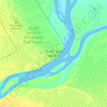 Fort Severn topographic map, elevation, terrain