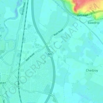 Bridgwater Without topographic map, elevation, terrain