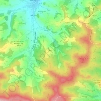 Lerz topographic map, elevation, terrain