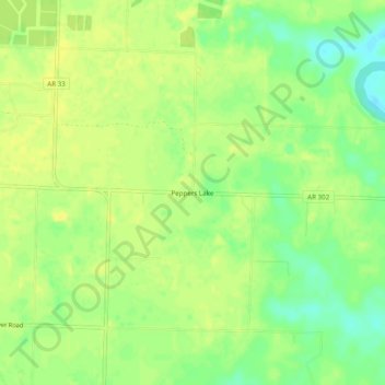 Peppers Lake topographic map, elevation, terrain