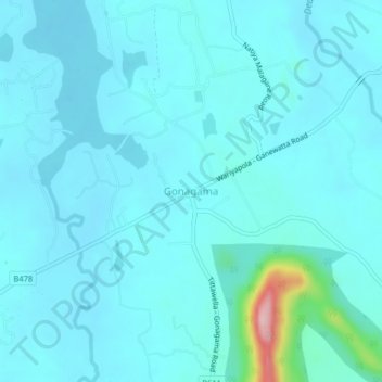Gonagama topographic map, elevation, terrain