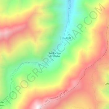 San Ramon de Macha topographic map, elevation, terrain