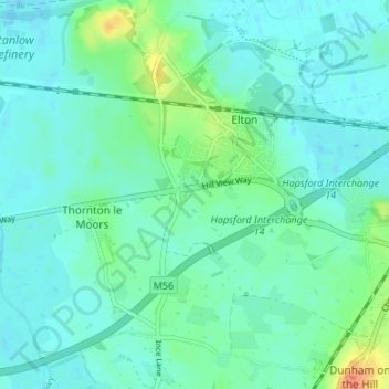 Elton Green topographic map, elevation, terrain